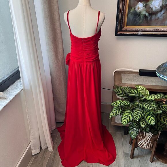 RNWY Red Cutout Gown – Elegant Evening Maxi Dress - Picture 6 of 8